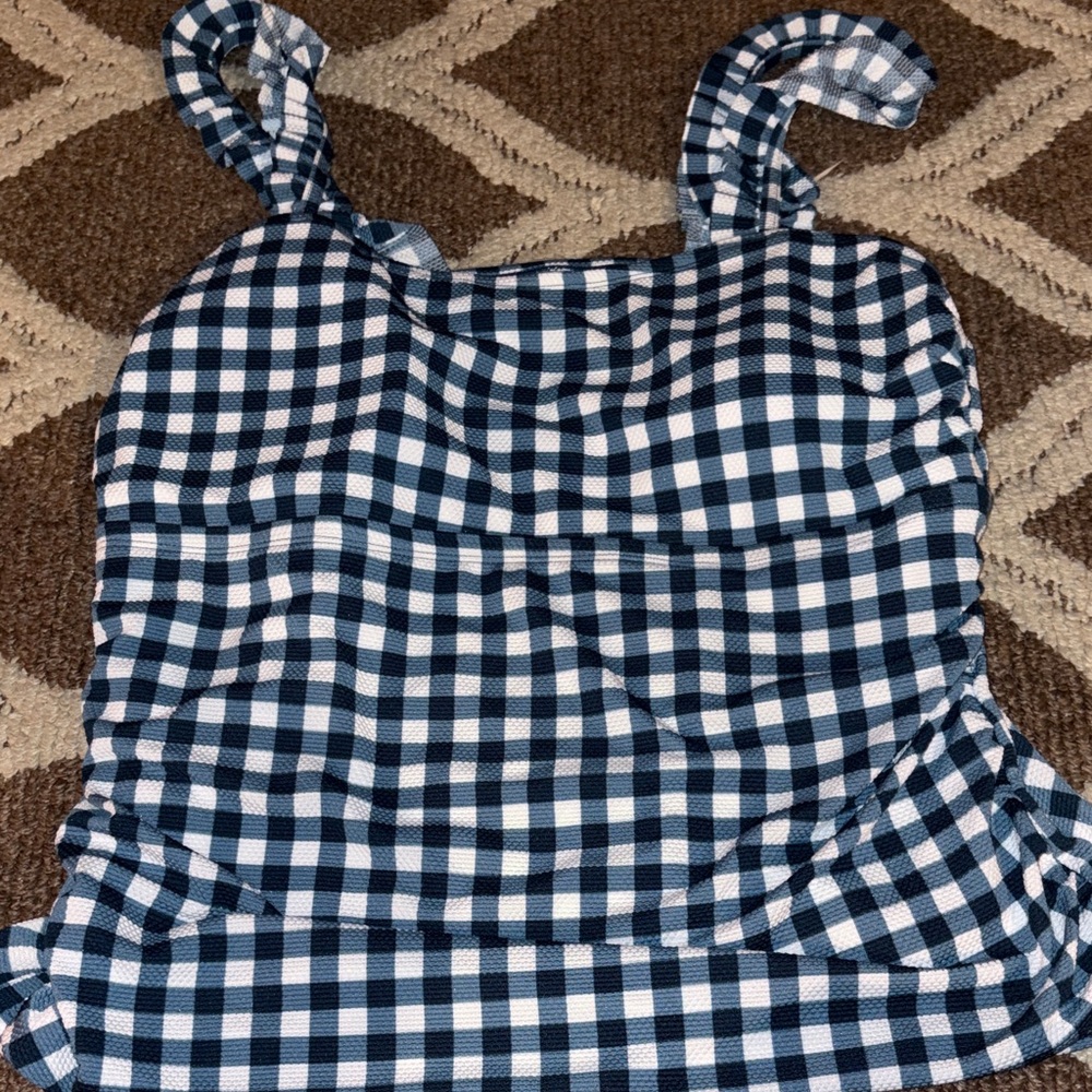 Belk Blue and White Checkered Camisole
